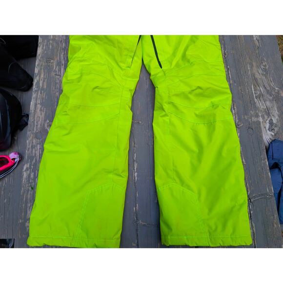 EleTop Insulated Bib Snow Pants | High-Vis Neon Green | Size Medium - Picture 3 of 6